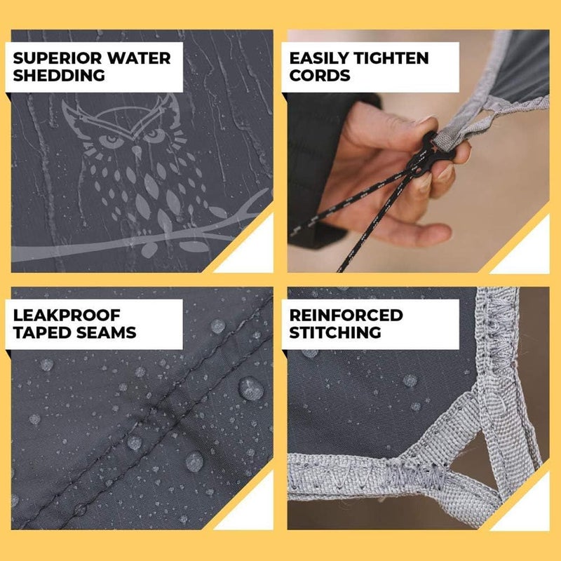 WINKAURA Hammock Tarp - Rain Tarp for Camping Hammock Tent 11 x 9 ft-Camping Gear Must Haves w/Easy Set Up Including Tent Stakes and Carry Bag - Image 3